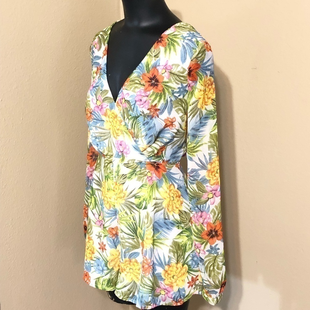 Glamorous Floral Print Multi Color Romper - Picture 5 of 6